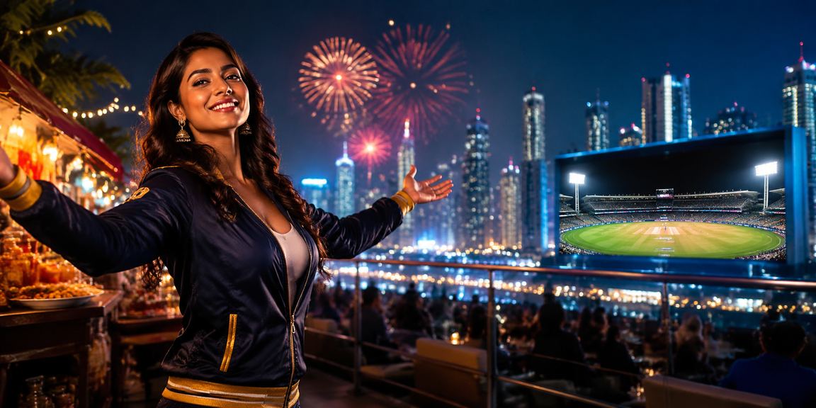 Vibrant night market scene in India with cricket betting theme