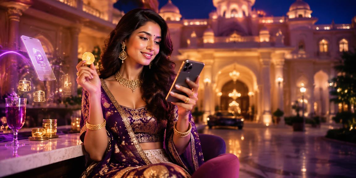 Happy Indian woman registering on e621 platform